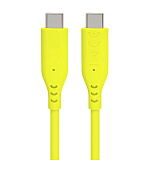 PremiumCord silikonový USB-C 60W, žlutý, 1.5m