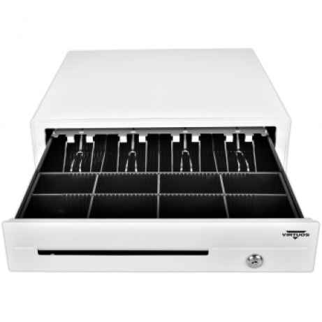 Pokladní zásuvka C420D - s kabelem, 9-24V, bílá