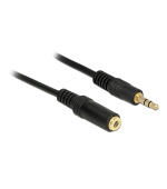 Delock Stereo Jack Extension Cable 3.5 mm 3 pin male > female 0.5 m black