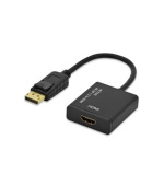 Ednet kabelový adaptér DisplayPort, DP samec - HDMI typ A samice, 0,2m, UHD 4K, aktivní, CE, zlato, černý