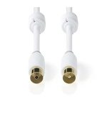 Nedis CSBW40015WT50 - Koaxiální Kabel 100 dB | IEC (Koaxiální) Zástrčka - IEC (Koaxiální) Zásuvka | 5 m | Bílá barva