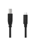 Nedis CCGL60650BK10 - USB 2.0 kabel | USB-C Zástrčka – USB-B Zástrčka | 1 m | Černá
