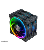 přídavný ventilátor Akasa SOHO AR LED 12 cm RGB 3 ks