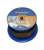 VERBATIM DVD-R(50-Pack)Cake/Print/16x/4.7GB/NoID