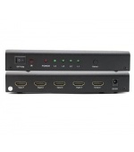 PremiumCord HDMI switch 4:1, kovový, dálkové ovl.