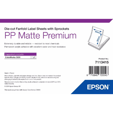 PP Matte Label Premium, 203mm x 305mm, 500 Labels