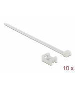 Delock Šroubová montážní svěrka, 23 x 16 mm, s kabelovou upínkou, D 150 x Š 7,2 mm, bílá