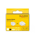 Delock Keystone Modul s nabíjecím portem USB A, 2.1 A, bílá