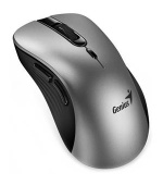 Genius Ergo 8100S AI, Myš, bezdrátová, ergonomická, optická, 1600DPI, 6 tlačítek, USB, Copilot, tichá, stříbrno-šedá