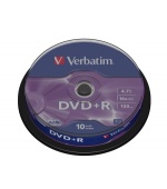 VERBATIM DVD+R(10-Pack)Spindl/MattSlvr/16x/4.7GB