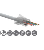 Univerzální EASY konektor RJ45 CAT6 UTP 8p8c na drát i licnu SXRJ45-6-UTP-EASY 100ks