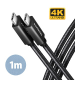 AXAGON BUCM32-CM10AB, SPEED+ kabel USB-C <-> USB-C, 1m, USB 20Gbps, PD 100W 5A, 4K HD, ALU, oplet