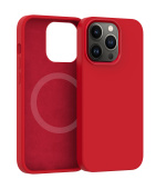 Silikonový kryt CARNEVAL SNAP pro iPhone 14 plus s MagSafe - červená