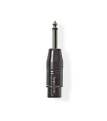 Nedis COTP15940BK - XLR Monofonní Adaptér | XLR 3pinová Zásuvka – 6,35mm Zástrčka | Černá barva