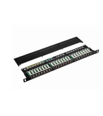 DATACOM Patch panel 19" STP 24 port CAT5E LSA 0.5U BK (3x8p)