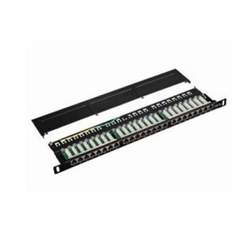 DATACOM Patch panel 19" STP 24 port CAT5E LSA 0.5U BK (3x8p)