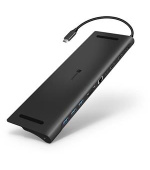 CONNECT IT USB-C dokovací stanice, 11v1 ,2xHDMI,RJ45, 3x USB,3,5mm, čtečka karet, externí, ANTRACITOVÝ