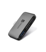 CONNECT IT CompactPRO externí USB-C hub + čtečka karet ANTRACITOVÁ
