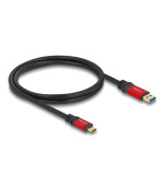 Delock USB 10 Gbps kabel USB Typ-A samec na USB Type-C™ samec 1 m červený kovový