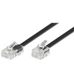 PremiumCord Kabel telefonní rovný 8P4C plug - 6P4C plug 3m - černý