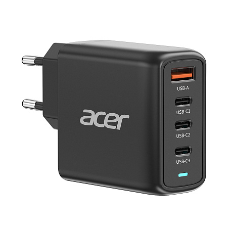 Acer GAN 100W PD charger,3xUSB-C,1xUSB-A černý