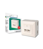 Digitus modulární dvojzásuvka CAT5E, stíněná, na omítku, bílá, LSA