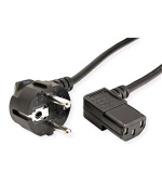 C-TECH Kabel síťový  2m 220/230V napájecí, lomený, VDE