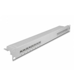 Delock Spojovací panel, rozměr 19”, 16 portů, Cat.6A, 1U, šedá