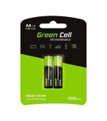Green Cell Rechargeable Batteries 2x AA HR6 2000mAh