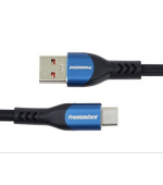 PremiumCord Super fast charging 5A kabel USB-C - USB 2.0 A bavlněný oplet 0,5m