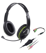 Sluchátka s mik. GENIUS HS-400A green + redukce