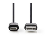 Nedis CCTB39650AL10 - Lightning Kabel| Apple Lightning 8pinový | USB-C™ Zástrčka | 1 m | Hliník / Stříbrná