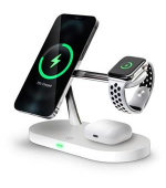 CONNECT IT MultiCharge 5 v 1 MagSafe Wireless Fast Charge bezdrátová nabíječka, BÍLÁ