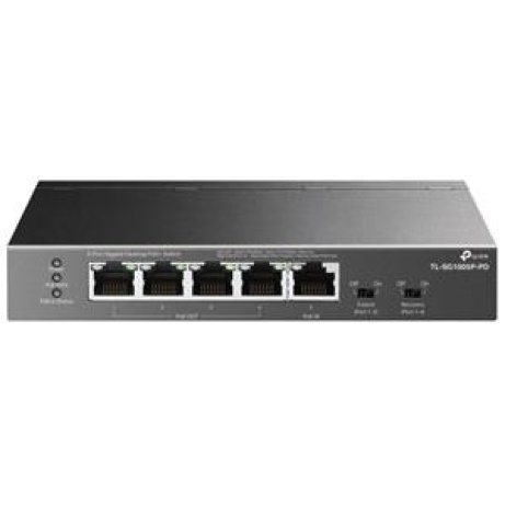 TP-Link TL-SG1005P-PD Switch 1x GLAN s PoE-in, 4x GLAN s PoE+ ( PoE extender switch až 250M _napájení 802.3bt)