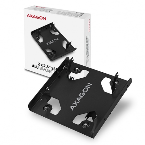 AXAGON RHD-225L, hliníkový rámeček pro 2x 2.5" HDD/SSD do 3.5" pozice