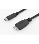 Digitus Připojovací kabel USB typu C, typ C na micro B M/M, 1,0 m, 3A, 5 GB, verze 3.0, bl