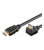 PremiumCord HDMI High Speed+Ethernet kabel, zlacený zahnutý konektor 90° 3m