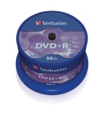 VERBATIM DVD+R(50-Pack),Spindl/MattSlvr/16x/4.7GB