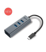 i-Tec USB-C 3.1 HUB 3port Metal + Gigabit Ethernet adaptér, 1x USB na RJ-45