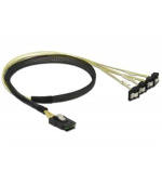 Delock Kabel Mini SAS SFF-8087 > 4 x SATA 7 pin samice 90° pravoúhlý 0,5 m