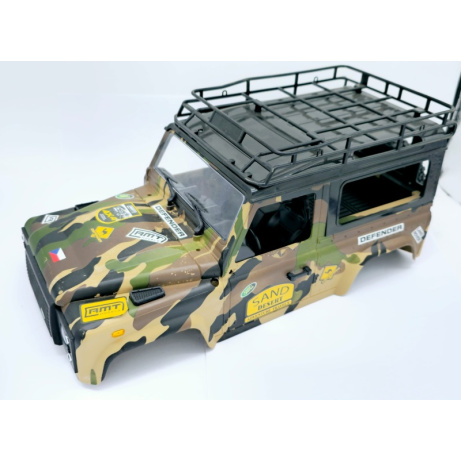Použitá maskáčová karoserie pro RC auto RMT LAND ROVER 1/12