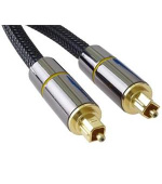 PremiumCord Optický audio kabel Toslink, OD:7mm, Gold-metal design + Nylon 3m