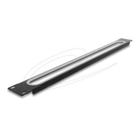 Delock 19” kabelová průchodka s ochranou hran, 1U, černá