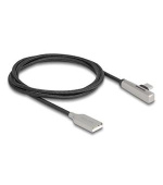 Delock Kabel ze zástrčky USB 2.0 Typ-A na zástrčku USB Type-C™, pravoúhlý, s LED a s funkcí rychlého nabíjení 60 W, 1 m