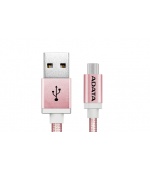 ADATA Micro USB kabel pletený 1m růžový