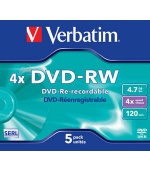 VERBATIM DVD-RW (4x, 4,7GB), 5ks/pack