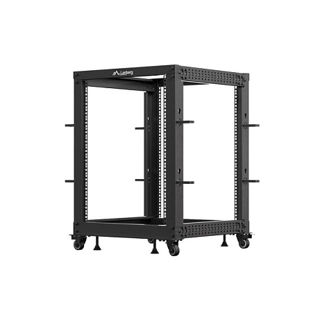 LANBERG OTEVŘENÝ RACK 15U 19" 600X600-1100 NASTAVITELNÝ ČERNÝ