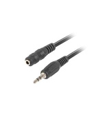 LANBERG Minijack 3.5mm M / F 3 PIN kabel 5m, černý
