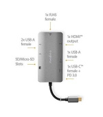 Nedis CCBW64240AT02 - Dokovací Stanice | USB 3.2 Gen 1 | USB-C™ Zástrčka | Micro SD / RJ45 Zásuvka / SD / USB-C™ Zásuvka