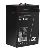 Green Cell AGM VRLA 6V 4.5Ah maintenance-free battery for the alarm system, cash register, toys